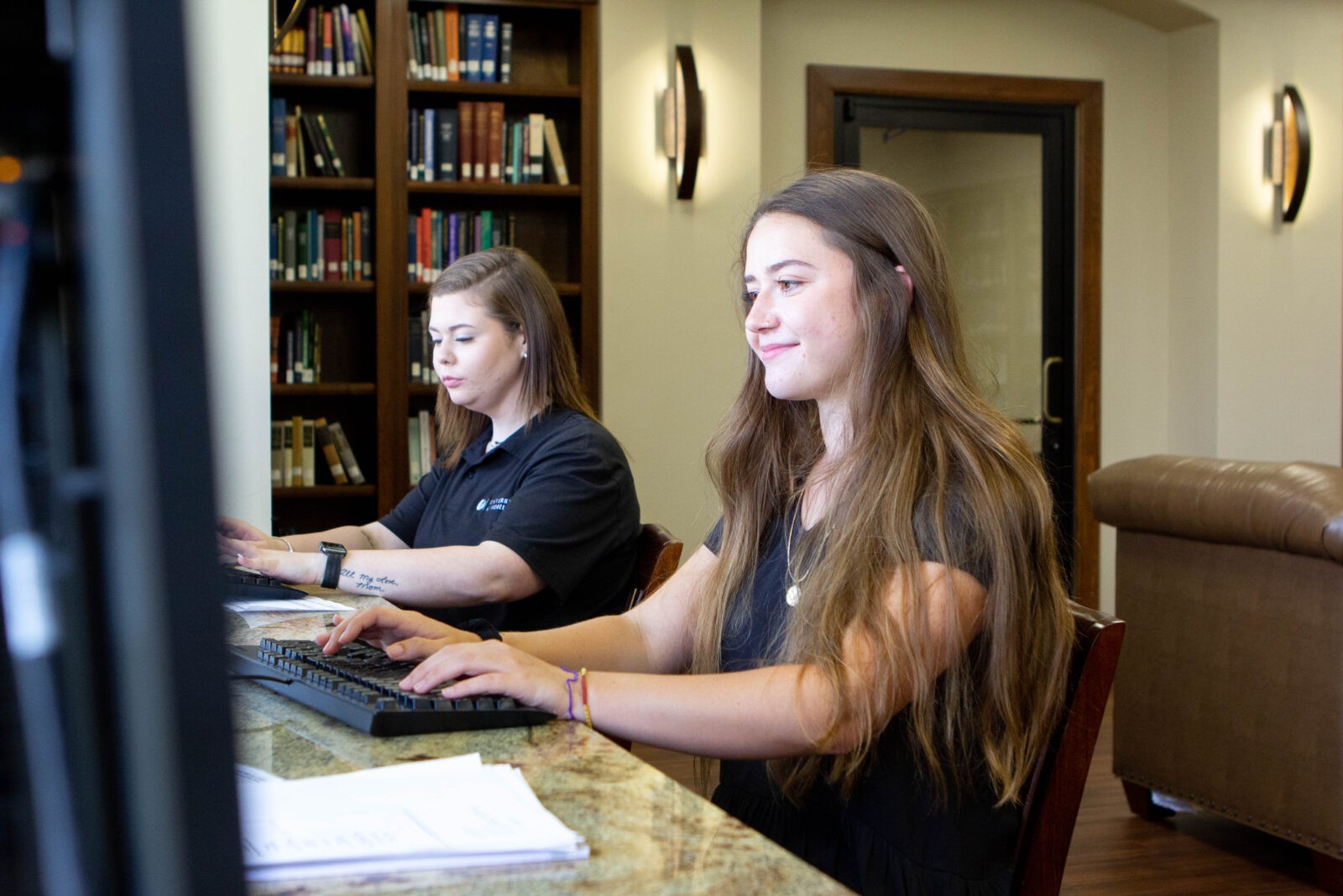 students on computers