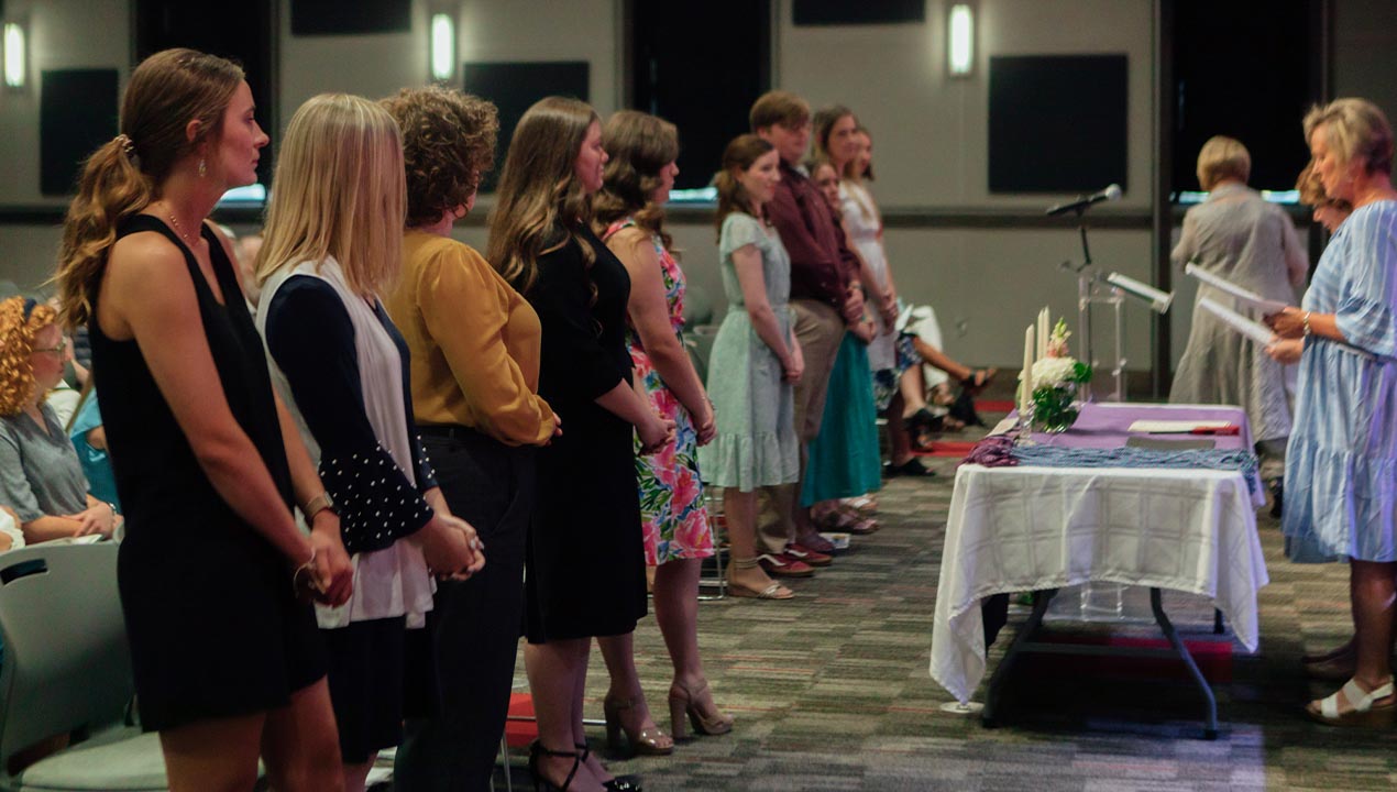 people standing for awards