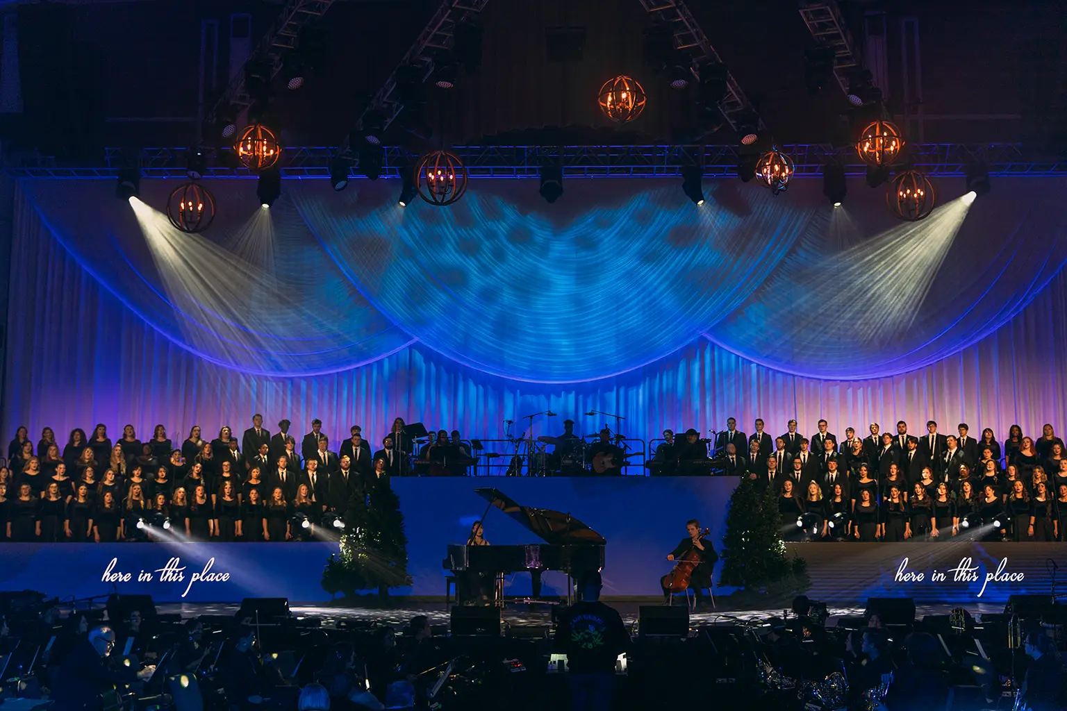 chorus singing on stage